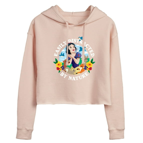 Disney - Snow White Distracted By Nature - Juniors Cropped Pullover Hoodie
