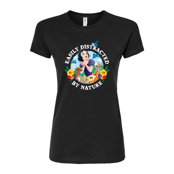 Disney - Snow White Distracted By Nature - Juniors Fitted Graphic T-Shirt