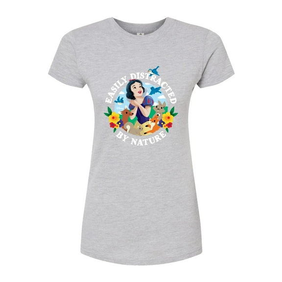 Disney - Snow White Distracted By Nature - Juniors Fitted Graphic T-Shirt
