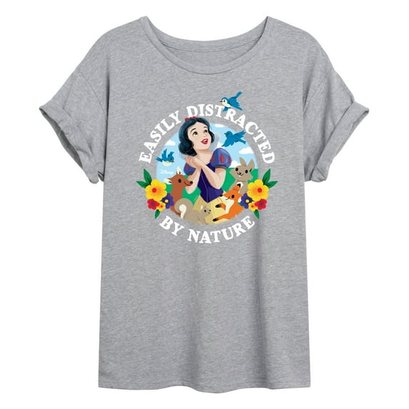 Disney - Snow White Distracted By Nature - Juniors Ideal Flowy Muscle T-Shirt