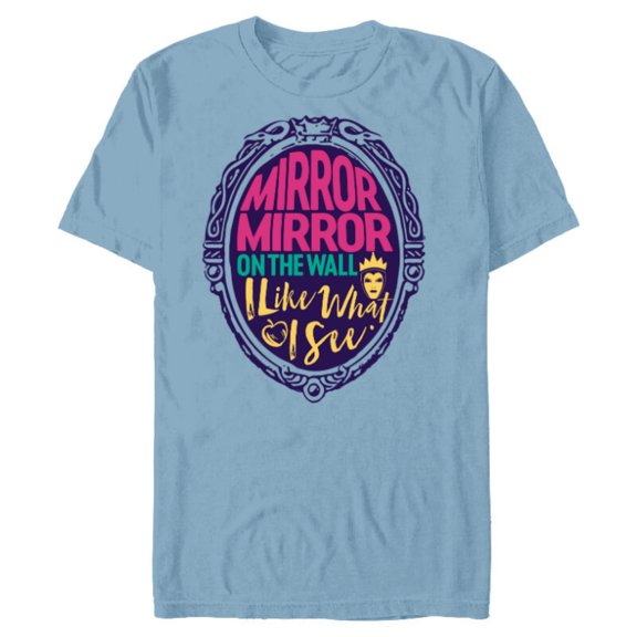 Disney Snow White Evil Queen’s Magic Mirror Humorous - Short Sleeve Blended T-Shirt for Adults - Customized-Ocean Blue