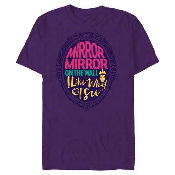 Disney Snow White Evil Queen’s Magic Mirror Humorous - Short Sleeve Blended T-Shirt for Adults - Customized-Purple