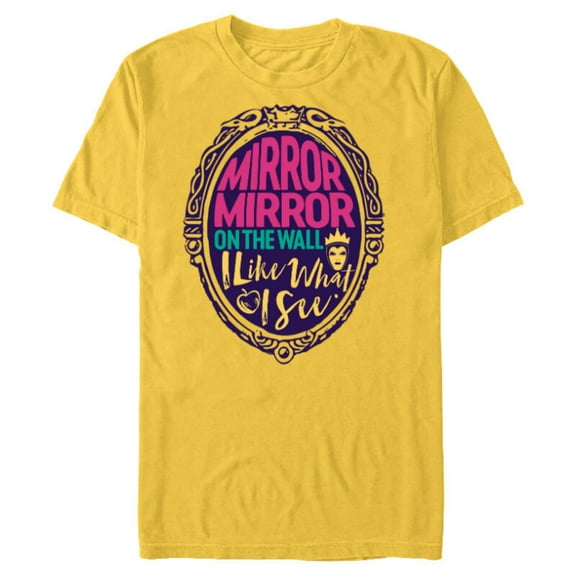Disney Snow White Evil Queen’s Magic Mirror Humorous - Short Sleeve Blended T-Shirt for Adults - Customized-Yellow