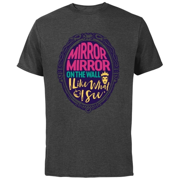 Disney Snow White Evil Queen’s Magic Mirror Humorous - Short Sleeve Cotton T-Shirt for Adults - Customized-Charcoal