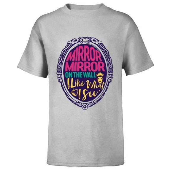 Disney Snow White Evil Queen’s Magic Mirror Humorous - Short Sleeve T-Shirt for Kids - Customized-Athletic Heather