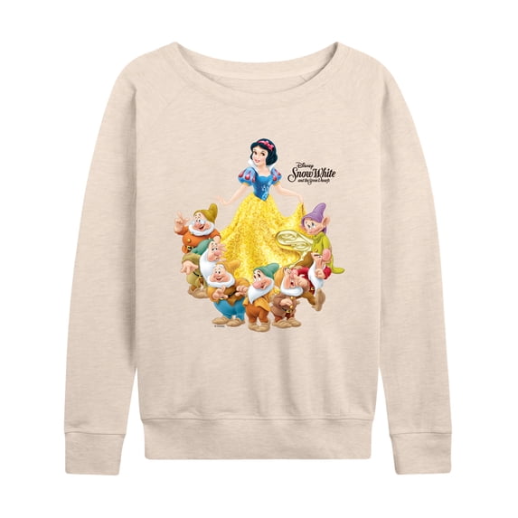 Disney - Snow White Poster Lightweight French Terry Wide Neck Long Sleeve Graphic Shirt