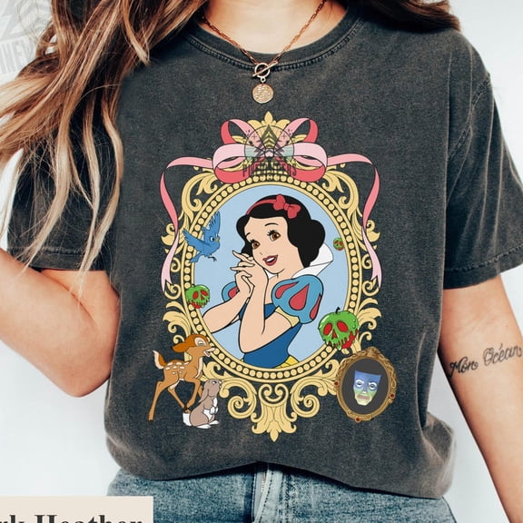 Disney Snow White Princess Mirror Coquette Bow Shirt Snow White Princess T-shirt Birthday