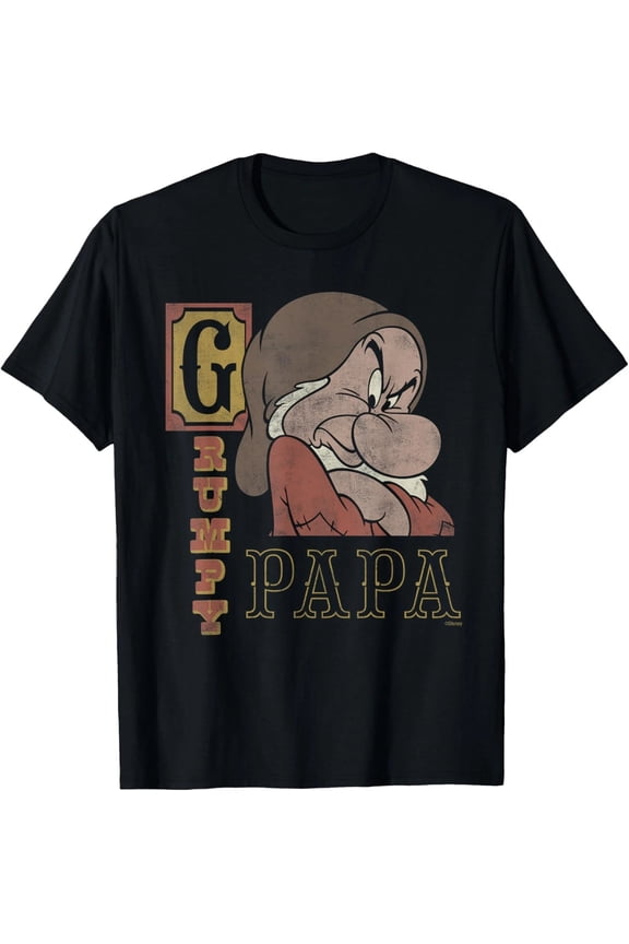 Disney Snow White Seven Dwarfs Grumpy Papa Fathers Day Family T-shirt