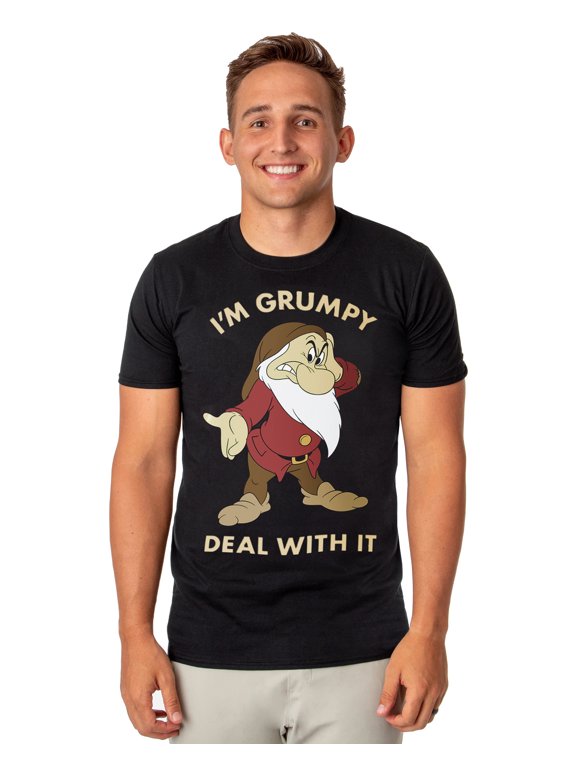 Disney Snow White Shirt Men's Im Grumpy Deal With It Short Sleeve Tee