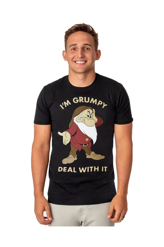 Disney Snow White Shirt Men's Im Grumpy Deal With It Short Sleeve Tee