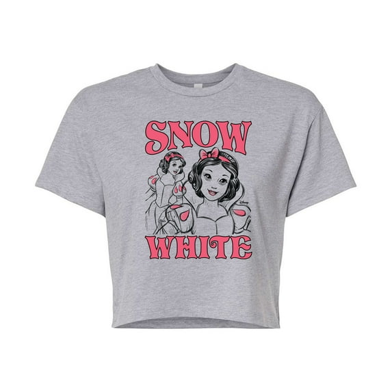 Disney - Snow White Sketch - Juniors Cropped Cotton Blend T-Shirt