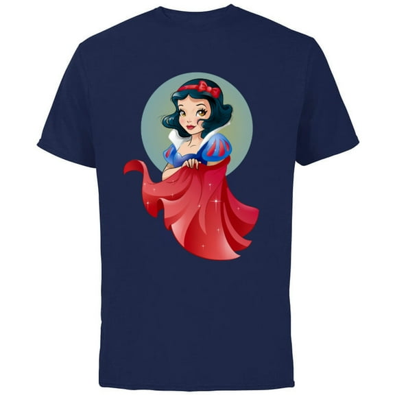 Disney Snow White Stylized T-Shirt - Short Sleeve Cotton T-Shirt for Adults - Customized-Navy