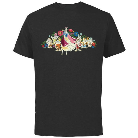 Disney Snow White & The Seven Dwarf's 85th Anniversary - Short Sleeve Cotton T-Shirt for Adults - Customized-Black
