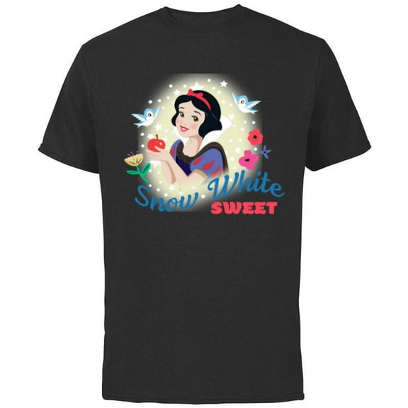Disney Snow White & The Seven Dwarf's Sweet - Short Sleeve Cotton T-Shirt for Adults - Customized-Black