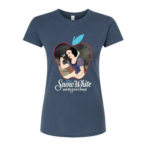 Disney Snow White & The Seven Dwarfs - Apple Frame - Snow White Singing - Juniors Fitted Graphic T-Shirt