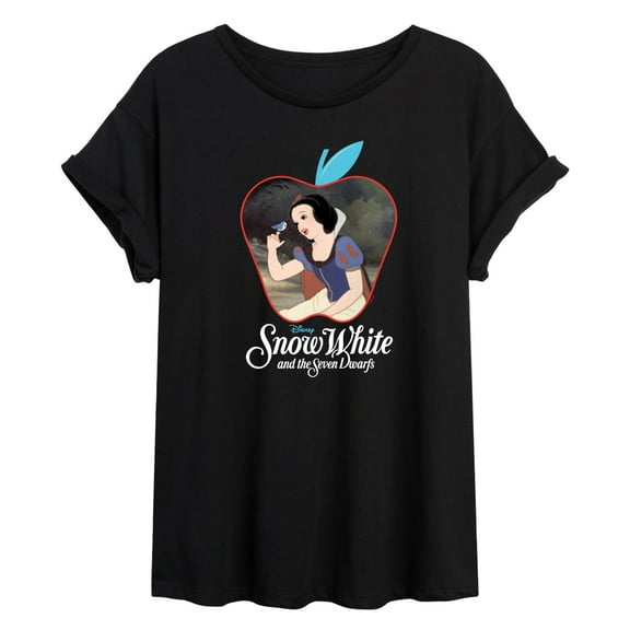 Disney Snow White & The Seven Dwarfs - Apple Frame - Snow White Singing - Women's Oversized T-Shirt