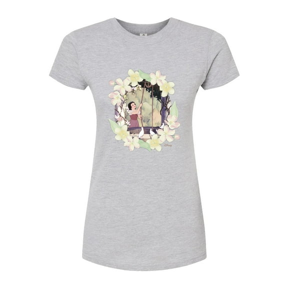Disney Snow White & The Seven Dwarfs - Peek Through The Flowers - Juniors Fitted Graphic T-Shirt