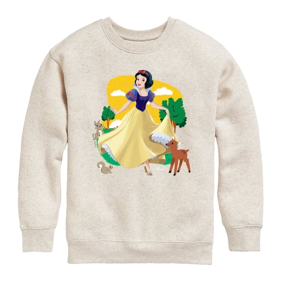 Disney - Snow White With Animals - Youth Boys Crew Fleece Sweatshirt