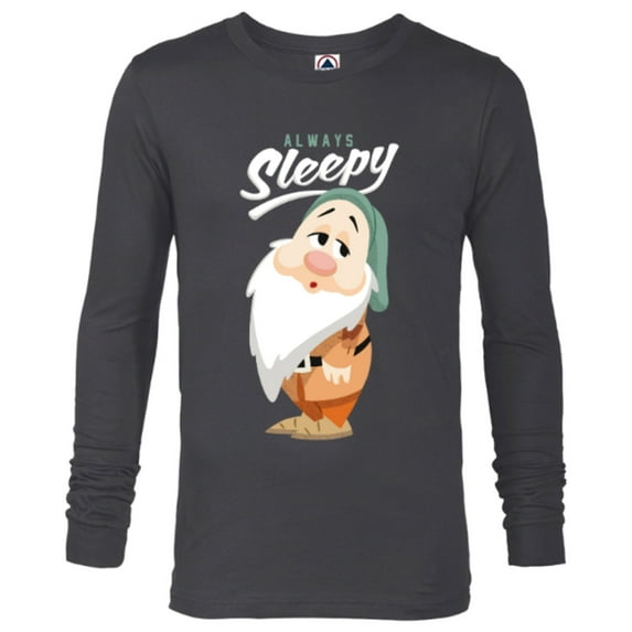 Disney Snow White and The Seven Dwarfs Always Sleepy T-Shirt - Long Sleeve T-Shirt for Men - Customized-Charcoal Heather