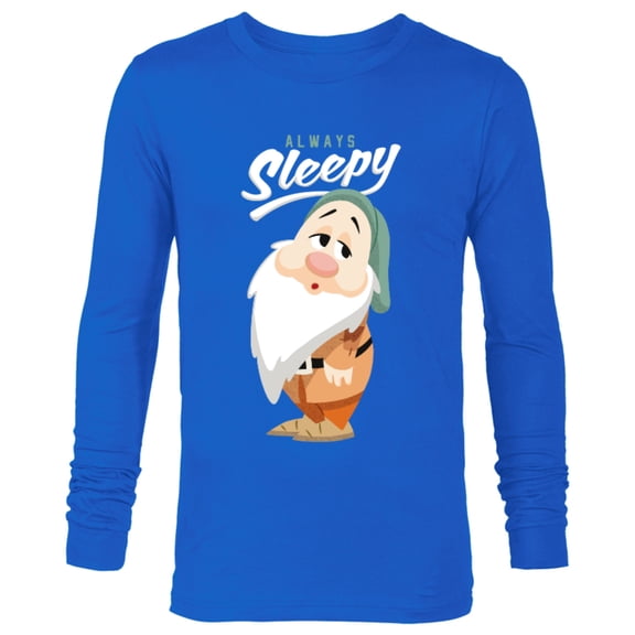 Disney Snow White and The Seven Dwarfs Always Sleepy T-Shirt - Long Sleeve T-Shirt for Men - Customized-Royal