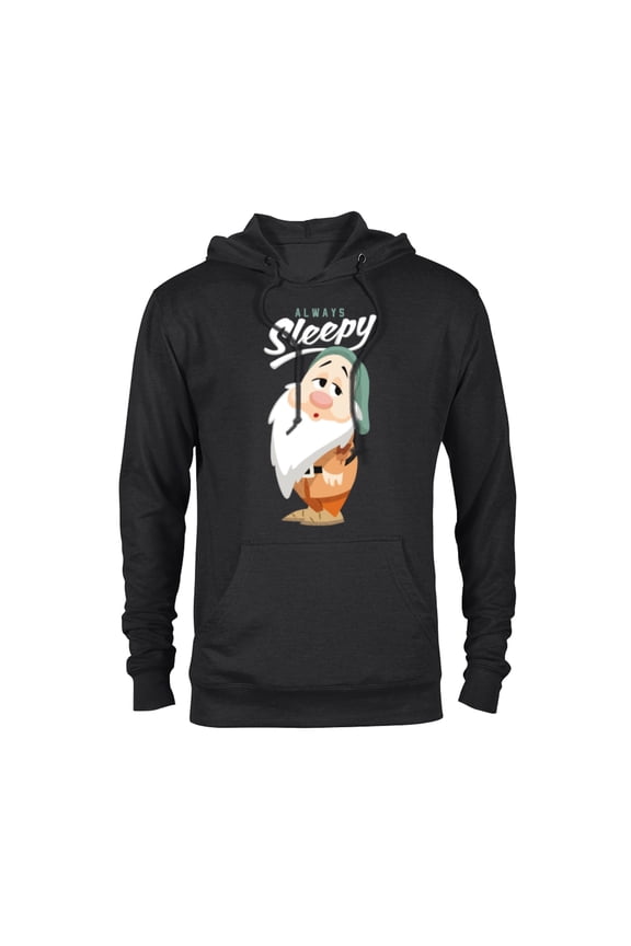 Snow White and The Seven Dwarfs Always Sleepy T-Shirt - Pullover Hoodie for Adults - Customized-Black
