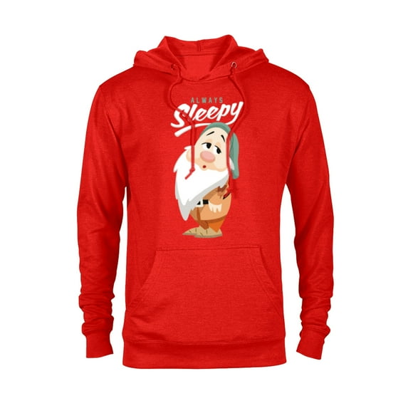 Disney Snow White and The Seven Dwarfs Always Sleepy T-Shirt - Pullover Hoodie for Adults - Customized-Red Heather