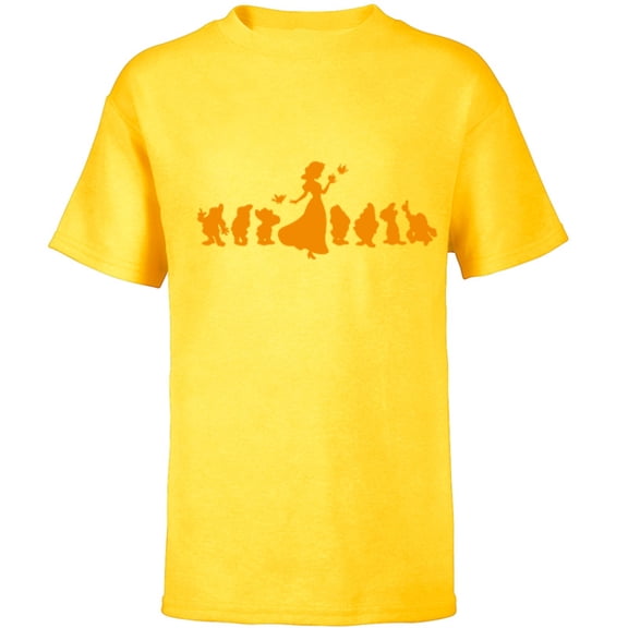 Disney Snow White and The Seven Dwarfs Halloween - Short Sleeve T-Shirt for Kids - Customized-Yellow