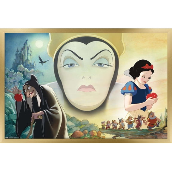 Disney Snow White and the Seven Dwarfs - Collage Wall Poster, 14.725" x 22.375", Framed