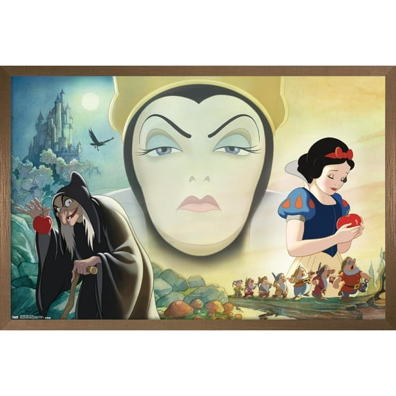 Disney Snow White and the Seven Dwarfs - Collage Wall Poster, 22.375" x 34", Framed