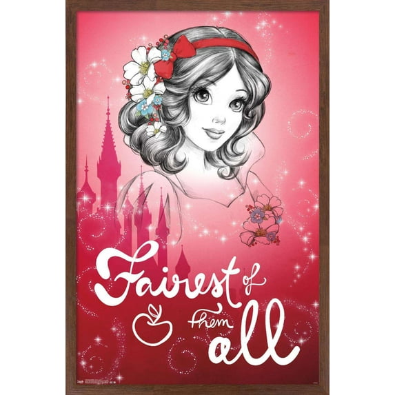 Disney Snow White and the Seven Dwarfs - Fairest of them All Wall Poster, 14.725" x 22.375", Framed
