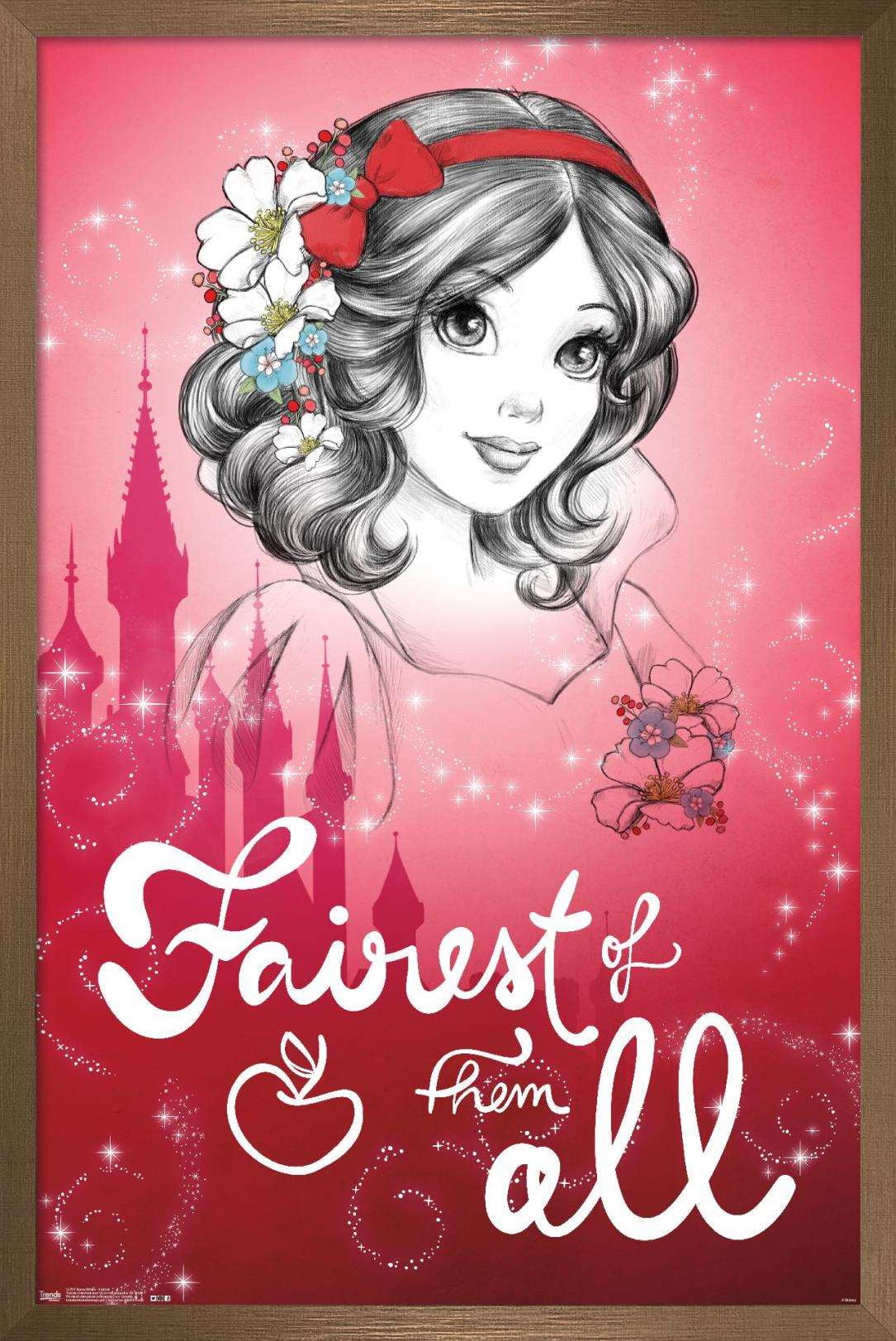 Disney Snow White and the Seven Dwarfs - Fairest of them All Wall Poster, 14.725" x 22.375", Framed