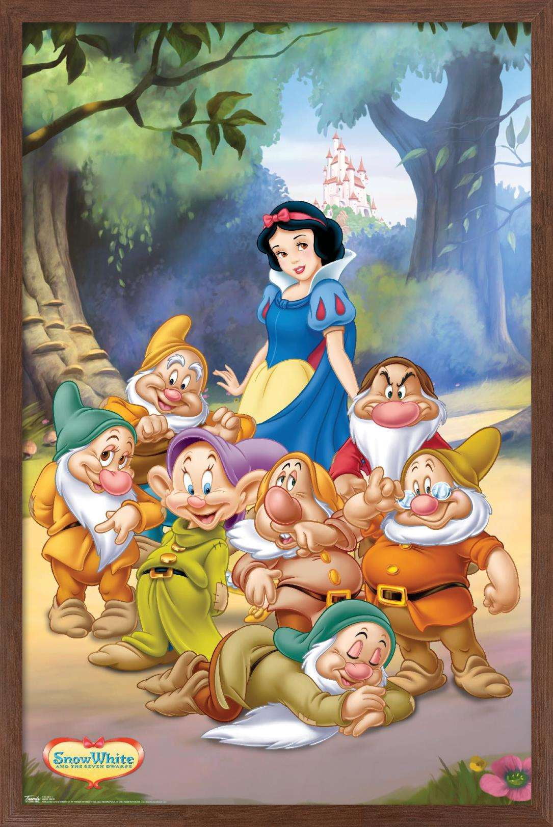 【Snow White and the Seven Dwarfs】イラスト Disney Snow White and the Seven Dwarfs - Group Wall Poster