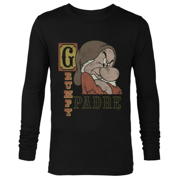 Disney Snow White and the Seven Dwarfs Grumpy Padre - Long Sleeve T-Shirt for Men - Customized-Black
