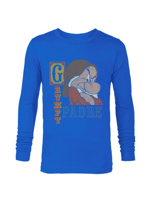 Snow White and the Seven Dwarfs Grumpy Padre - Long Sleeve T-Shirt for Men - Customized-Navy