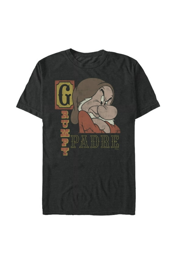 Snow White and the Seven Dwarfs Grumpy Padre - Short Sleeve Blended T-Shirt for Adults - Customized-Dark Heather