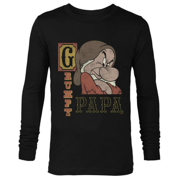 Disney Snow White and the Seven Dwarfs Grumpy Papa - Long Sleeve T-Shirt for Men - Customized-Black