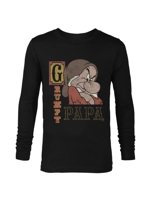 Snow White and the Seven Dwarfs Grumpy Papa - Long Sleeve T-Shirt for Men - Customized-Black