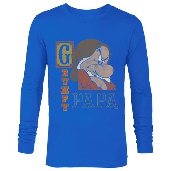 Disney Snow White and the Seven Dwarfs Grumpy Papa - Long Sleeve T-Shirt for Men - Customized-Navy