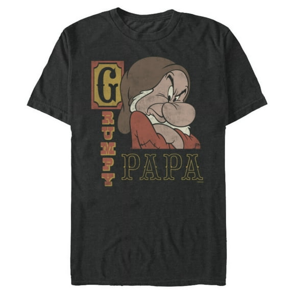 Disney Snow White and the Seven Dwarfs Grumpy Papa - Short Sleeve Blended T-Shirt for Adults - Customized-Dark Heather