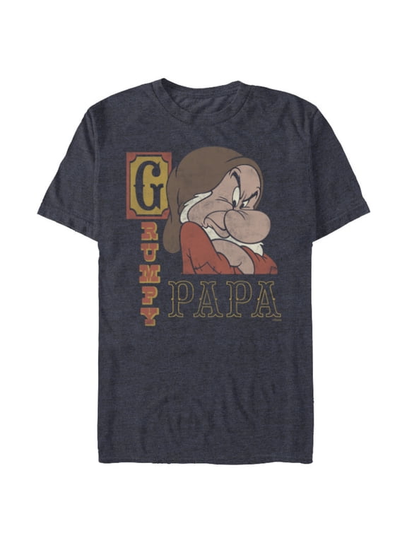 Snow White and the Seven Dwarfs Grumpy Papa - Short Sleeve Blended T-Shirt for Adults - Customized-Navy Heather