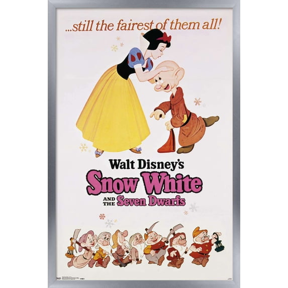 Disney Snow White and the Seven Dwarfs - Still the Fairest One Sheet Wall Poster, 14.725" x 22.375", Framed