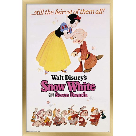Disney Snow White and the Seven Dwarfs - Still the Fairest One Sheet Wall Poster, 22.375" x 34", Framed