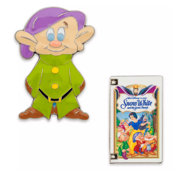 Disney Snow White and the Seven Dwarfs VHS Pin Set Limited Release New