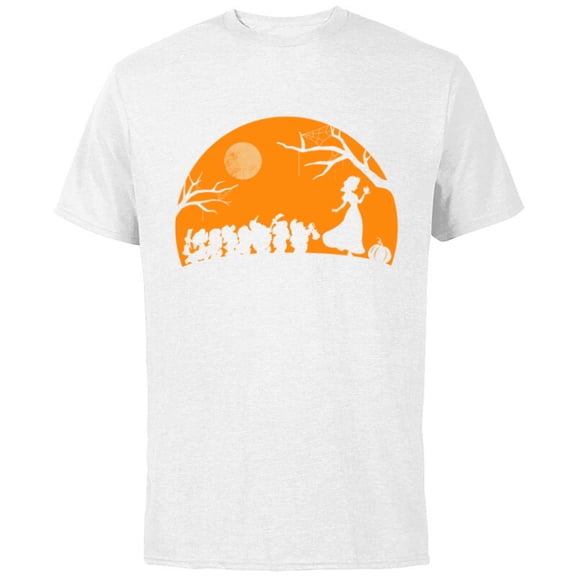 Disney Snow White and the Seven Dwarfs Walking Halloween - Short Sleeve Cotton T-Shirt for Adults - Customized-White