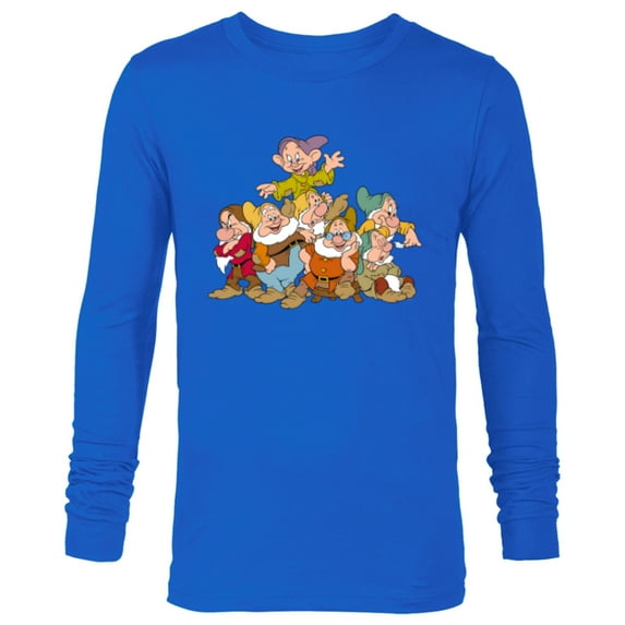 Disney Snow White & the Seven Dwarfs Group Fun - Long Sleeve T-Shirt for Men - Customized-Navy