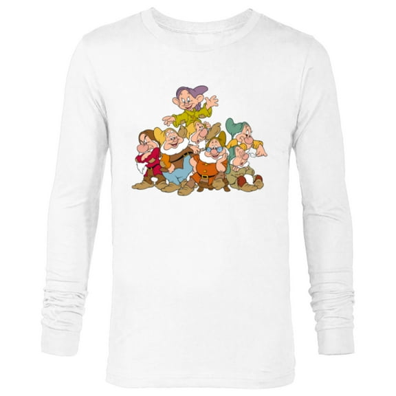 Disney Snow White & the Seven Dwarfs Group Fun - Long Sleeve T-Shirt for Men - Customized-White