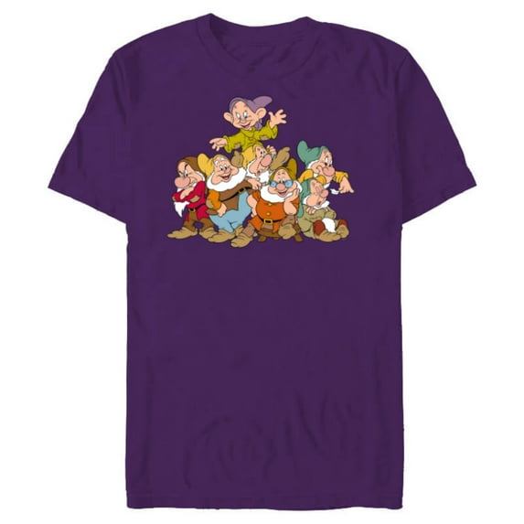 Disney Snow White & the Seven Dwarfs Group Fun - Short Sleeve Blended T-Shirt for Adults - Customized-Berry Snow Heather