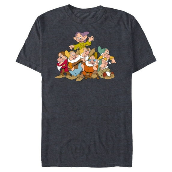 Disney Snow White & the Seven Dwarfs Group Fun - Short Sleeve Blended T-Shirt for Adults - Customized-Denim Snow Heather