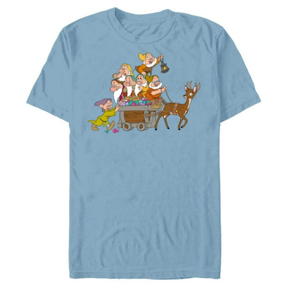 Disney Snow White & the Seven Dwarfs Whistle While You Work - Short Sleeve Blended T-Shirt for Adults - Customized-Ocean Blue