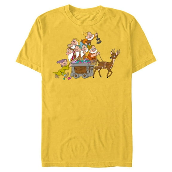 Disney Snow White & the Seven Dwarfs Whistle While You Work - Short Sleeve Blended T-Shirt for Adults - Customized-Yellow